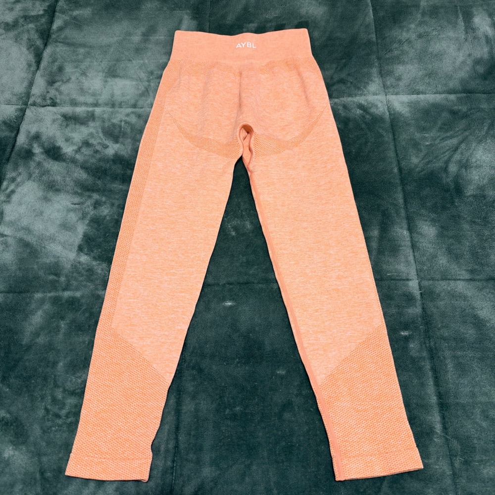AYBL Balance V2 Seamless Leggings Peach Marl High Waisted Size Small Gorpcore